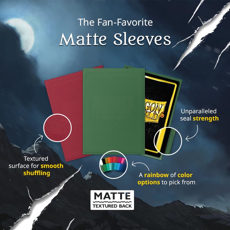 Dragon Shield | Standard Size Card Matte Sleeves | 100 CT - Smooth & Tough Premium TCG Sleeves | Compatible with Pokemon, Flesh & Blood, One Piece & Magic The Gathering | Emerald - Image 4